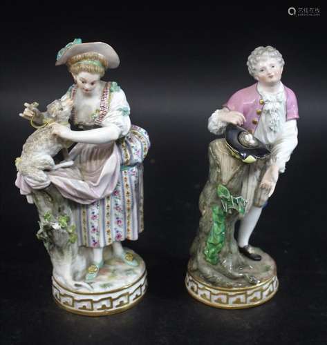 PAIR OF MEISSEN FIGURES late 19thc or early 20thc, model F68...