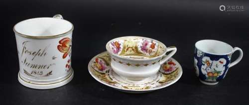 18THC WORCESTER CUP & ENGLISH PORCELAIN a mixed lot incl...