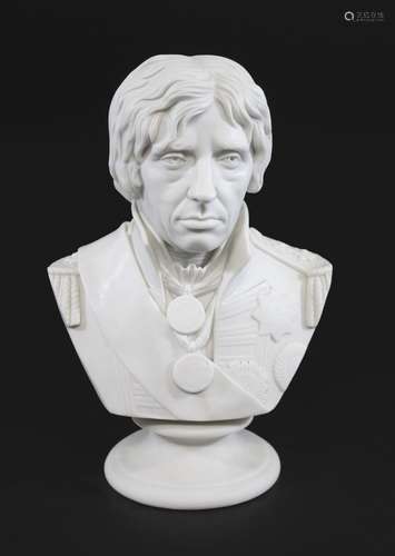 PARIAN BUST OF VICE ADMIRAL NELSON - JOS PITTS a parian bust...