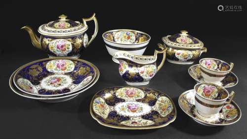 NEW HALL - LARGE 19THC ENGLISH TEA SERVICE Pattern No 2054, ...