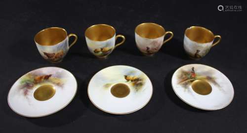 ROYAL WORCESTER SIGNED CABINET CUPS & SAUCERS including ...