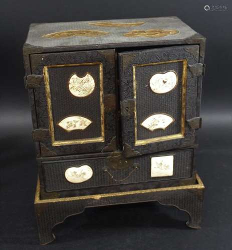 JAPANESE KODANSU TABLE CABINET & STAND Meiji period, a l...