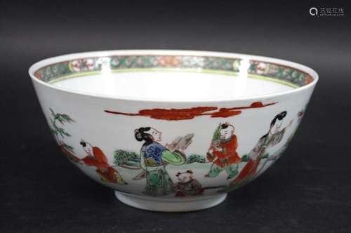 19THC CHINESE FAMILLE VERTE BOWL a late 19thc bowl, painted ...