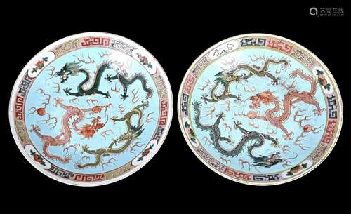 PAIR OF CHINESE GUANGXU CHARGERS Guangxu period (1875-1908),...