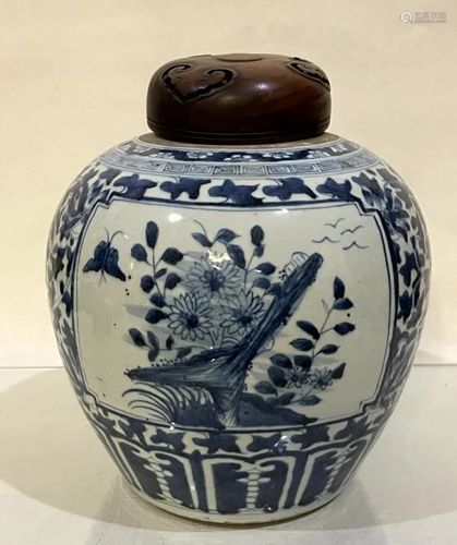 Qing Dynasty Blue and White Porcelain Jar