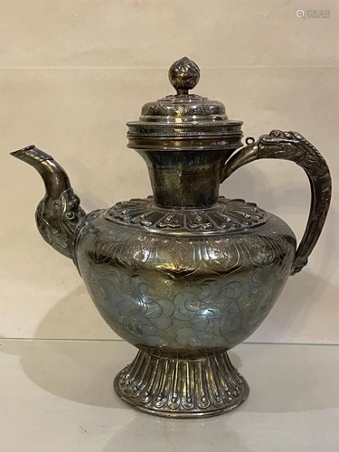 Mongolian Silver Kettle in Qing Dynasty