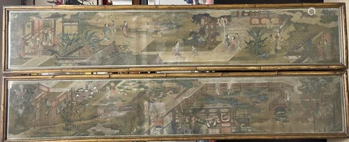 Pair of Qing Dynasty Painting w/ Frames