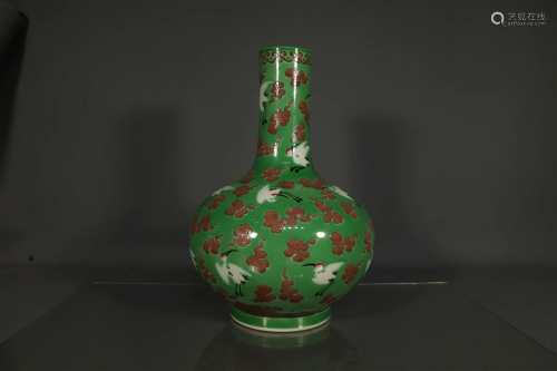 A Green-Ground Vase