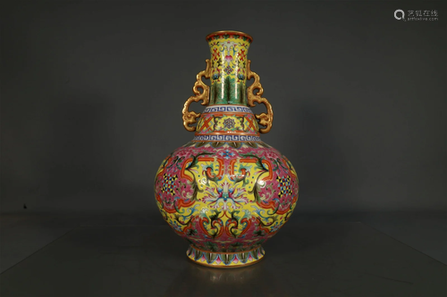 A Famille-Rose 'Flower' Vase