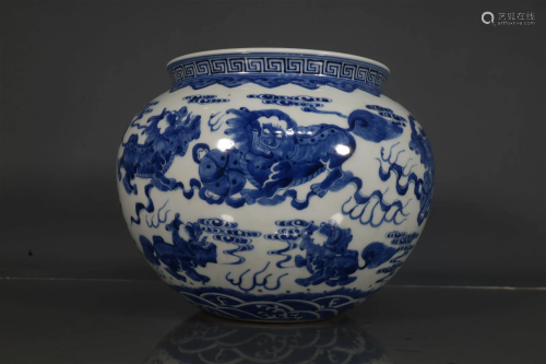 A Blue And White Pot