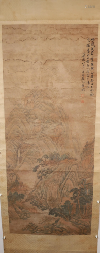 A Wonderful Landscape Scroll Painting By HuangYue Made