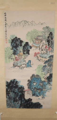 A Wonderful Landscape Scroll Painting By QianSongYan Made