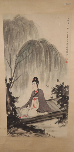 A Lovely Character Scroll Painting By FuBaoShi Made