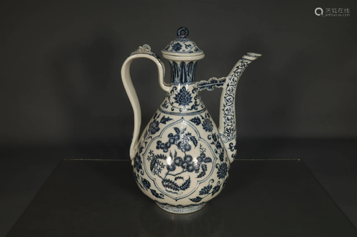 A Wonderful Blue And White Floral decanter