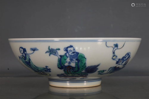 A Wonderful Decorative Color Character Bowl