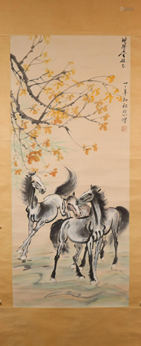 A Delicate Horse Axis painting By XuBeiHong Made