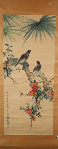 A Delicate Flower&Bird Axis Painting By YanBoLong Made