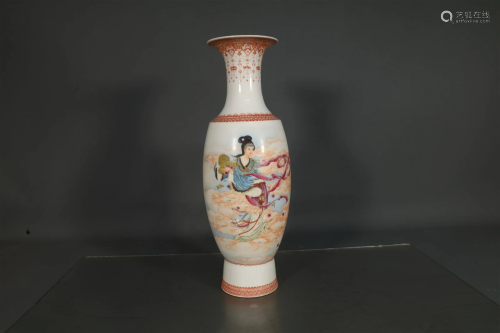 A Fabulous Famille Rose Character Vase