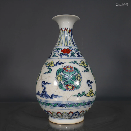 A Fabulous Blue and White Doucai"Cloud and Round-Flower...