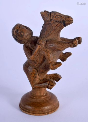A RARE 18TH/19TH CENTURY CHINESE CARVED BAMBOO CHESS PIECE f...