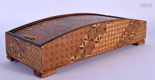 AN EARLY 20TH CENTURY JAPANESE MEIJI PERIOD PARQUETRY SLIDIN...