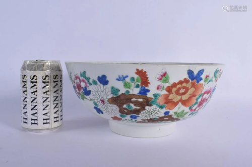 A LARGE 18TH CENTURY CHINESE FAMILLE ROSE BOWL Qianlong, pai...