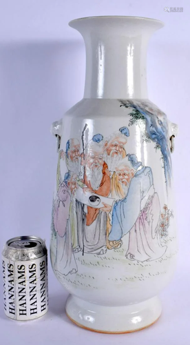 A LARGE CHINESE REPUBLICAN PERIOD FAMILLE ROSE VASE Late Qin...