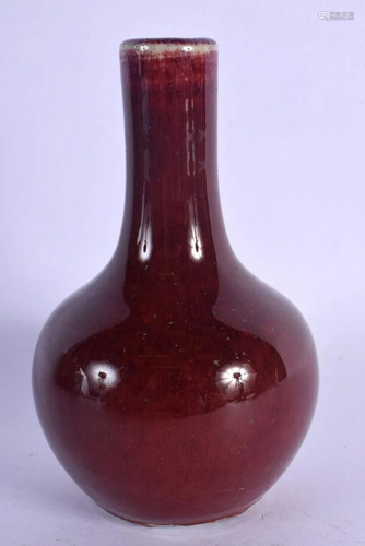 AN 18TH/19TH CENTURY CHINESE FLAMBE SANG DU BOEUF VASE Qianl...