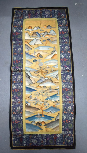 A RARE SMALLER 19TH CENTURY CHINESE KESI SILK WORK PANEL dep...