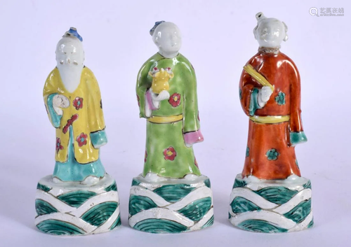 THREE UNUSUAL 19TH CENTURY CHINESE FAMILLE ROSE PORCELAIN FI...