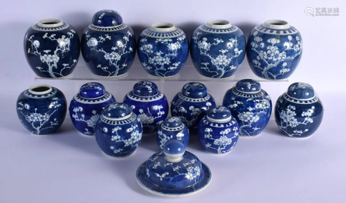 A COLLECTION OF 19TH CENTURY CHINESE BLUE AND WHITE GINGERS ...