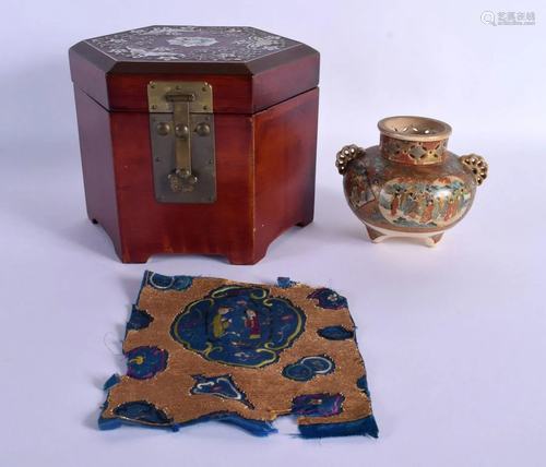 A 19TH CENTURY JAPANESE MEIJI PERIOD SATSUMA CENSER together...