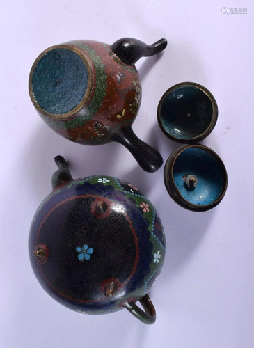 TWO LATE 19TH CENTURY JAPANESE MEIJI PERIOD CLOISONNE ENAMEL...