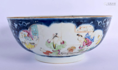 A LARGE 18TH CENTURY CHINESE EXPORT FAMILLE ROSE BOWL Qianlo...