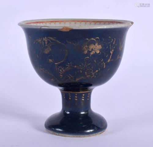 AN 18TH CENTURY CHINESE EXPORT POWDER BLUE STEM CUP Qianlong...