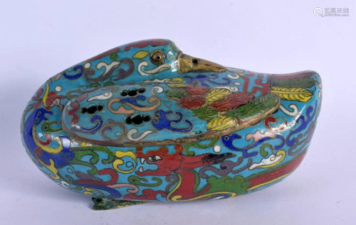 AN EARLY 20TH CENTURY CHINESE CLOISONNE ENAMEL CENSER AND CO...