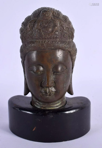 AN EARLY 20TH CENTURY CHINESE BRONZE BUST OF AN IMMORTAL Lat...