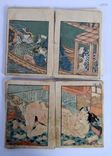 JAPANESE WOODBLOCK PRINTS EROTICA/SHUNGA BOOK X 2. MID-LATE ...