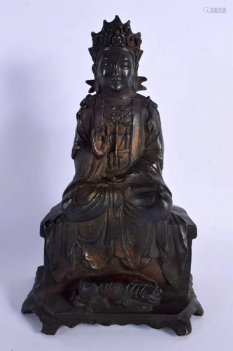 A CHINESE LACQUERED BRONZE FIGURE OF A BUDDHA 20th Century. ...