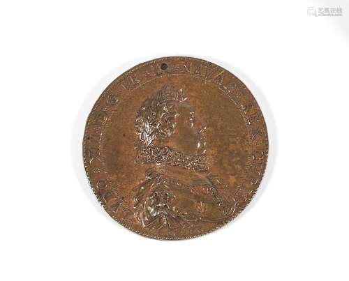 Louis XIII, roi de France (1610 1643) Très rare médaille, al...
