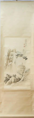 A Chinese Ink Painting Hanging Scroll By Zhang Daqian