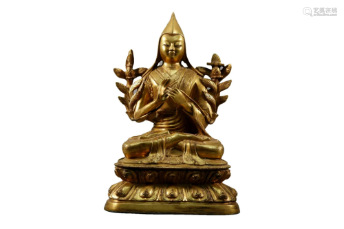 A Gilt-Bronze Figure of Tsongkapa