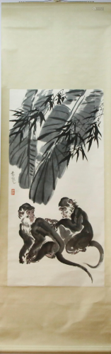 A Chinese Ink Painting Hanging Scroll By Li Yan