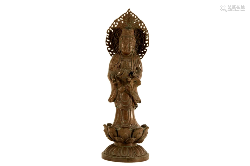 A Silver Standing Figure of Guanyin