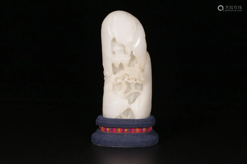 A Hetian White Jade Boulder