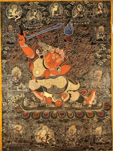 An Gorgeously made Tibetan Mammon Thangka