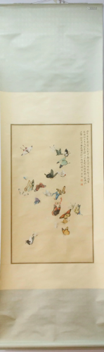 A Chinese Ink Painting Hanging Scroll By Pu Ru