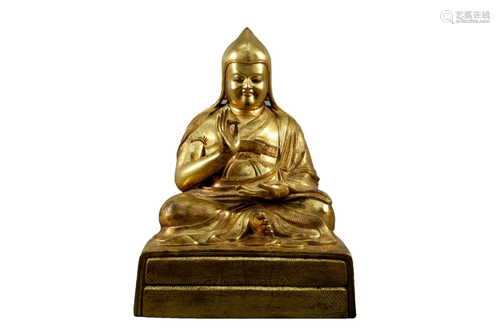 A Gilt-Bronze Figure of Tsongkapa