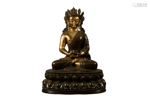 A Gilt-Bronze Figure of Amitayus Buddha