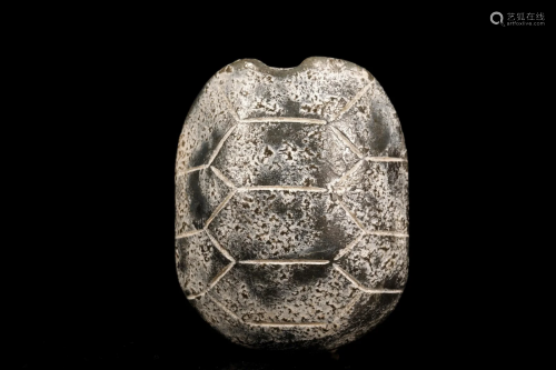 A Hongshan Culture Jade 'Turtle Shell' Pendant.